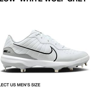 Nike ALPHA HUARACHE VARSITY 4 LOW Baseball Cleats WHITE WOLF GREY, 13, NWOB